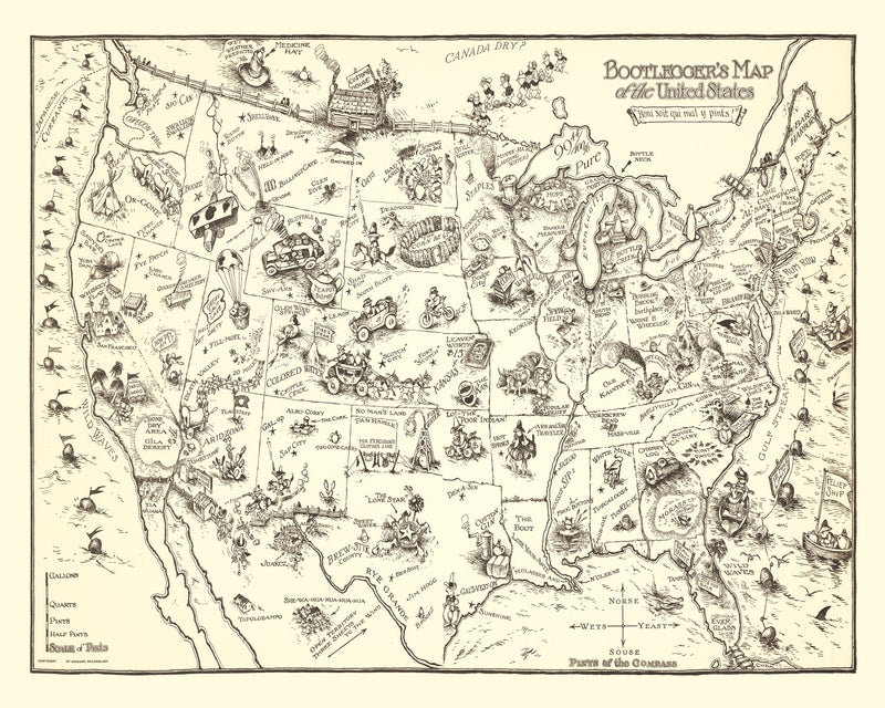Size comparison using Vintage Bootlegger's Map of the United States 1926