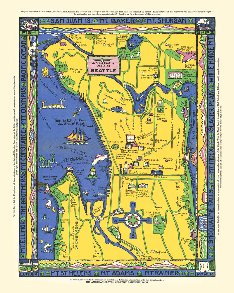 Size comparison using Vintage Map of Seattle, Washington 1927