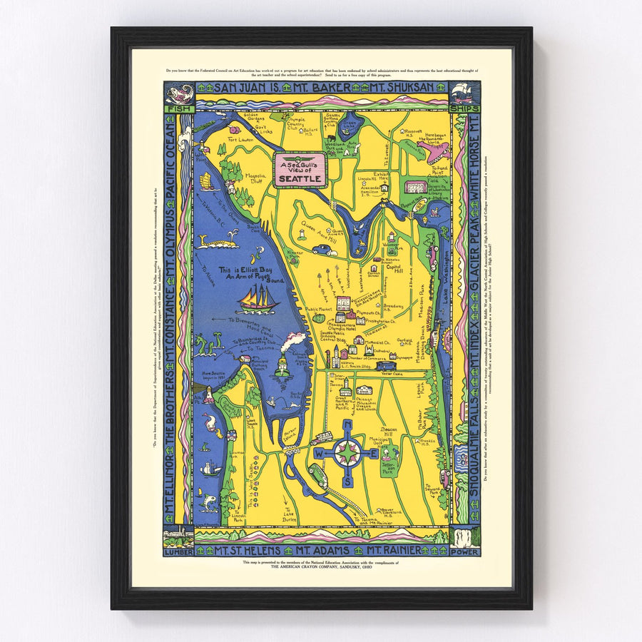Seattle Vintage Map 1927