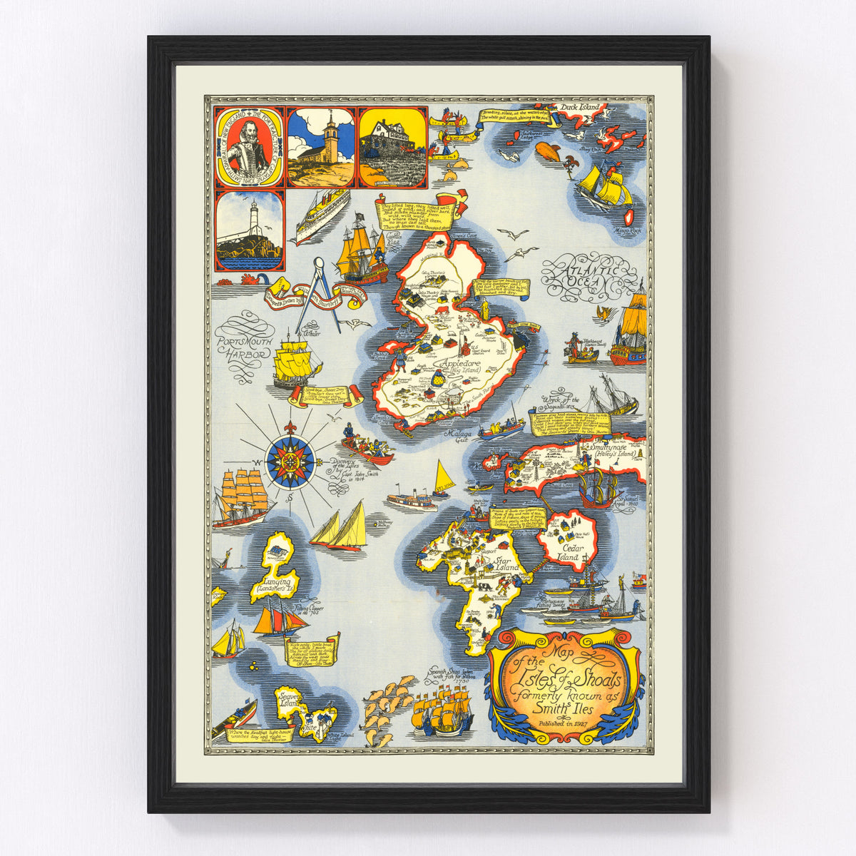 Isle of Shoals Vintage Map 1927