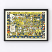 Blue Serge Hill Texas Womens University Vintage Map 1928