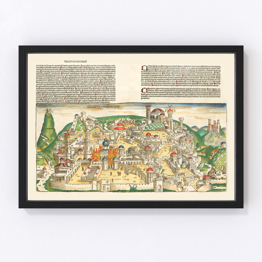The Holy Land Vintage Map 1493