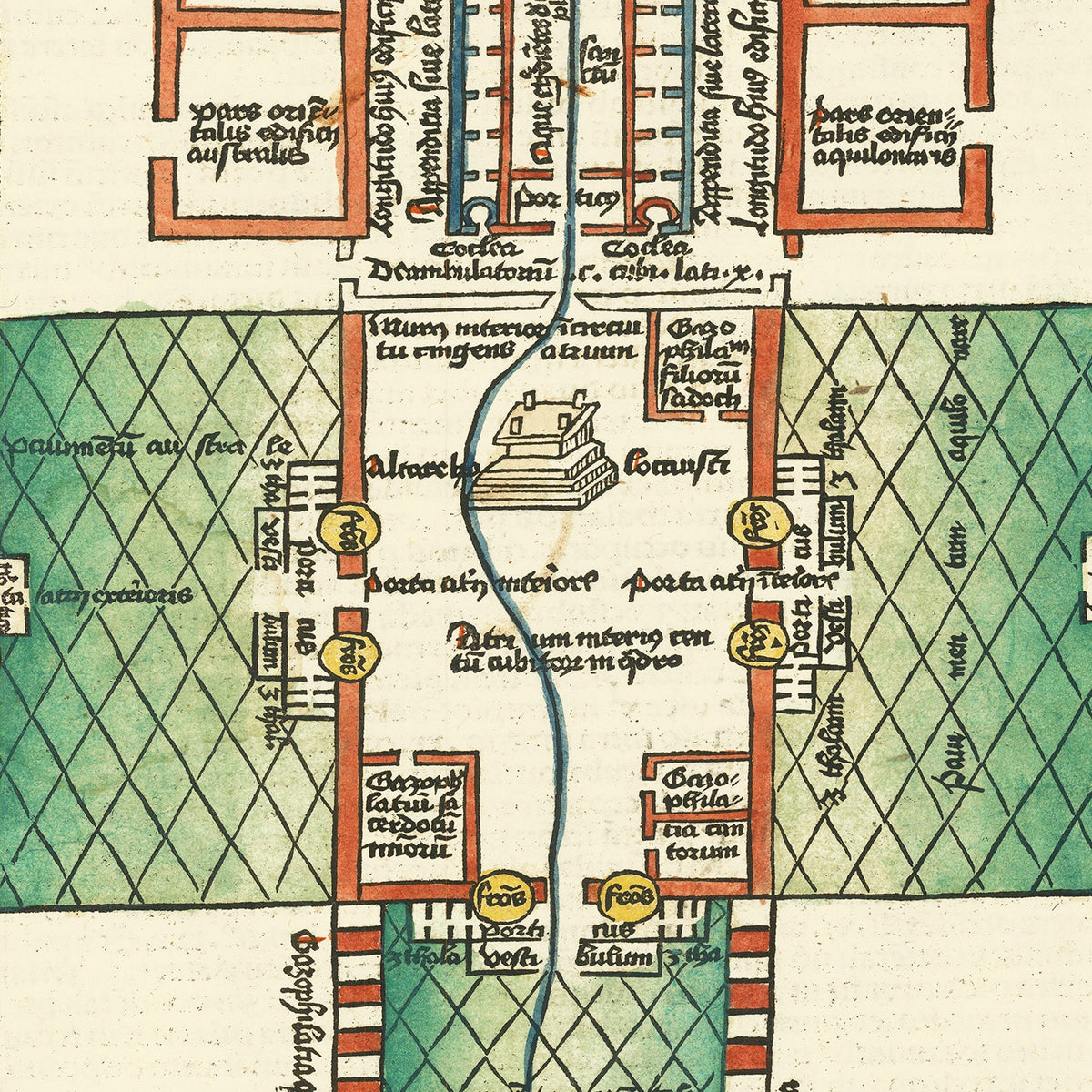 Restored historic details from the 1493 misc. attraction map of County