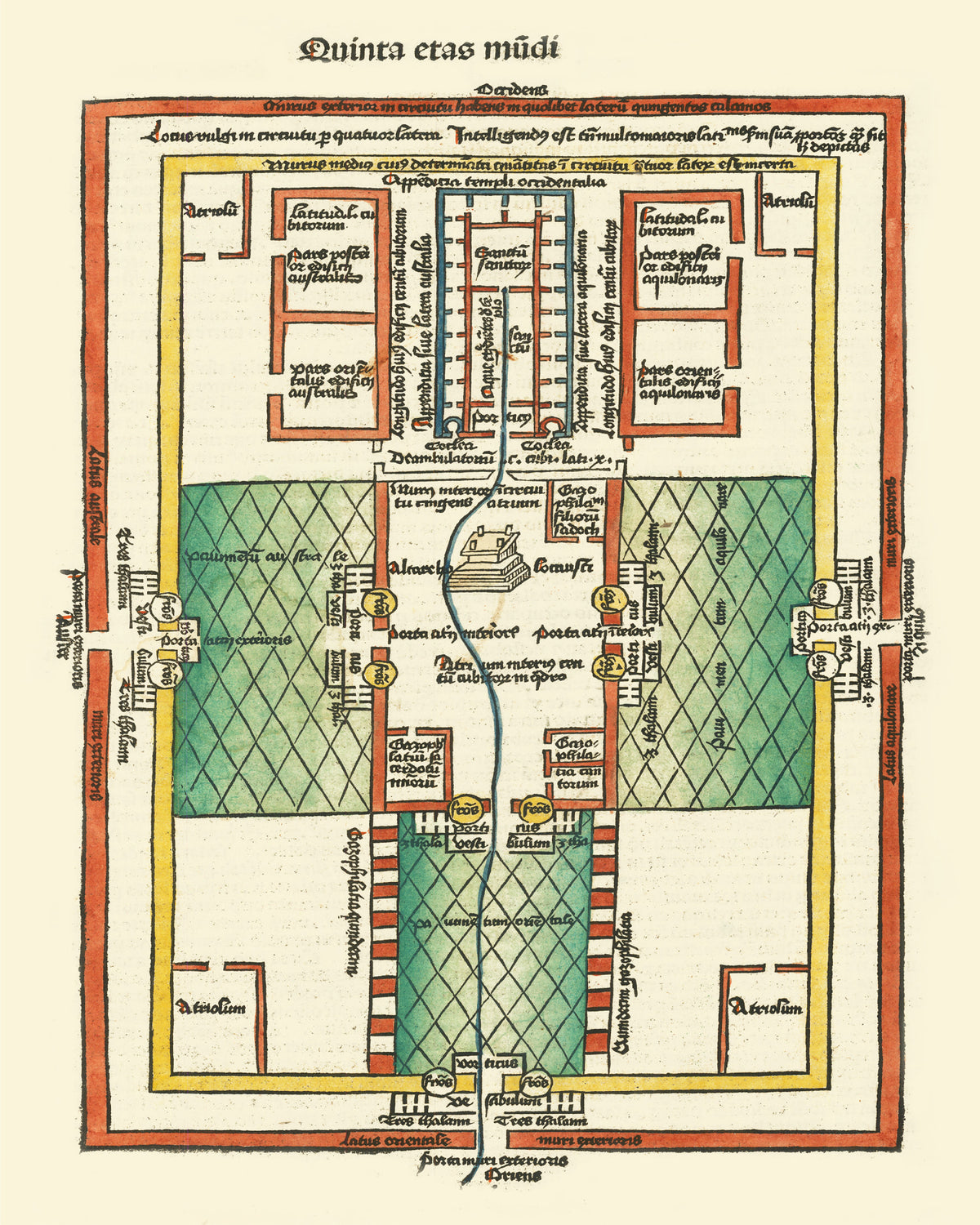 Preview of Vintage Map of Ezekiel's Temple 1493