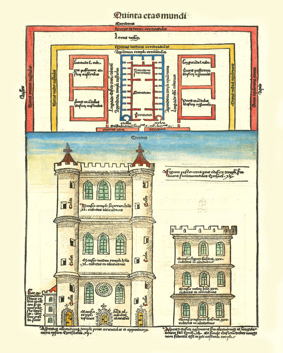 Preview of Vintage Temple of Ezekiel Map 1493