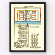 Temple Ezekiel Vintage Map 1493