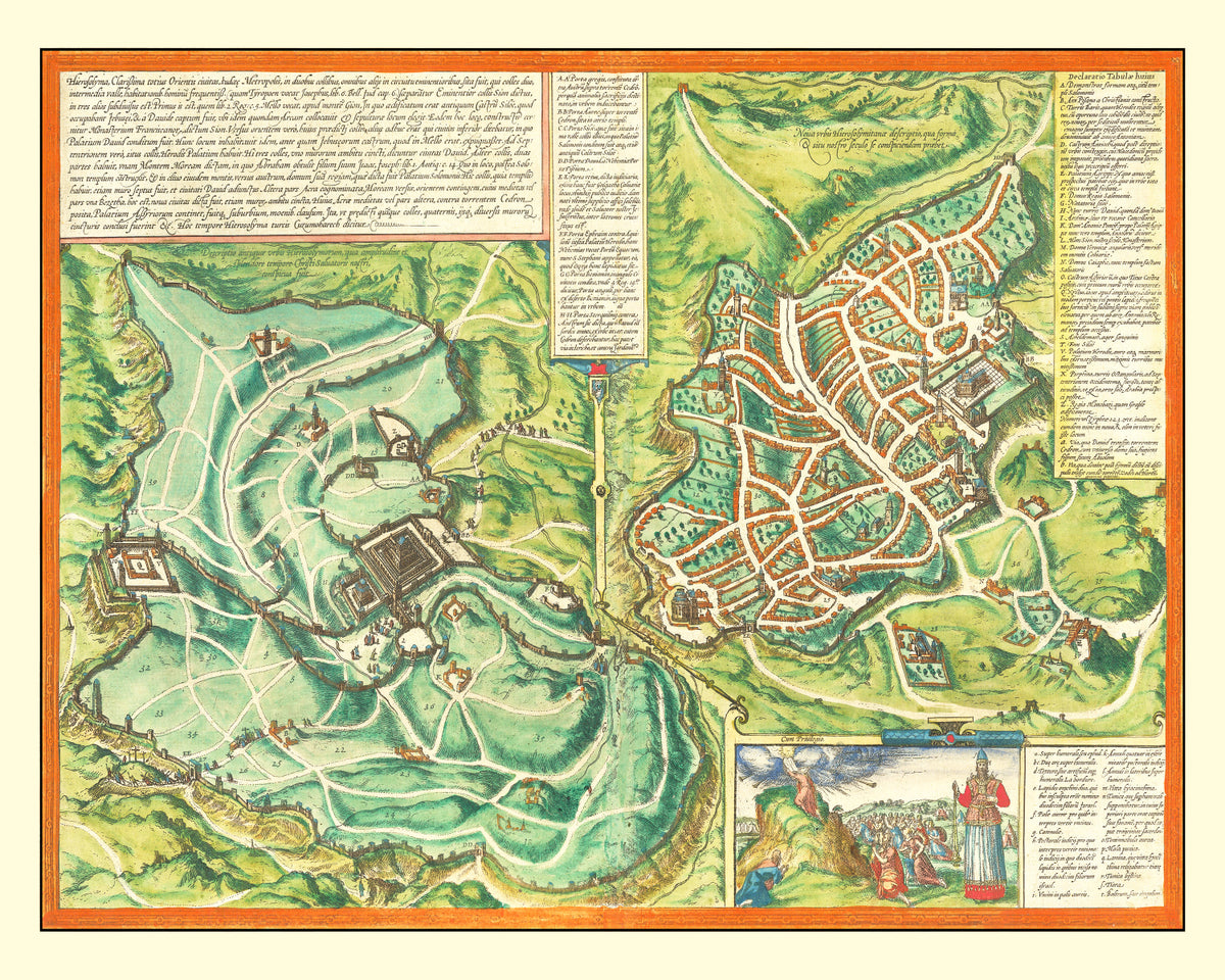Preview of Vintage Map of Jerusalem, Israel 1572
