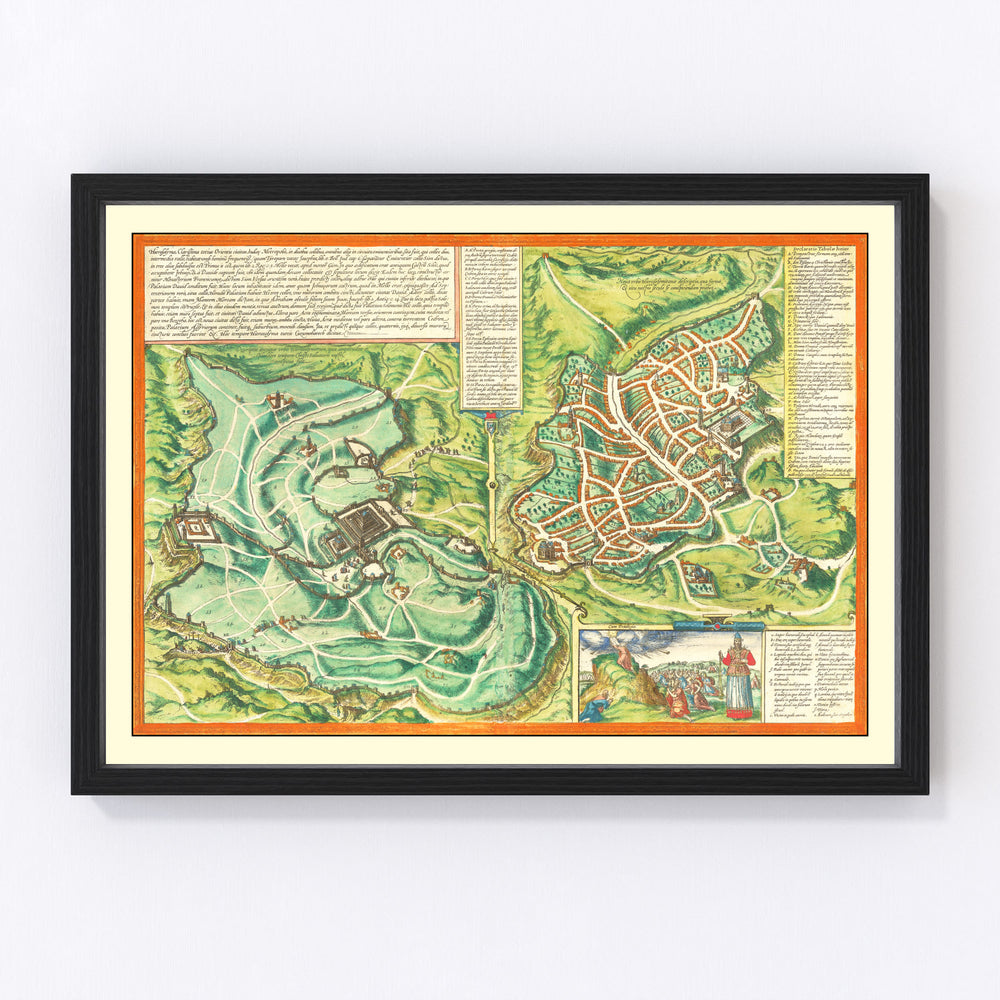 Jerusalem Vintage Map 1572