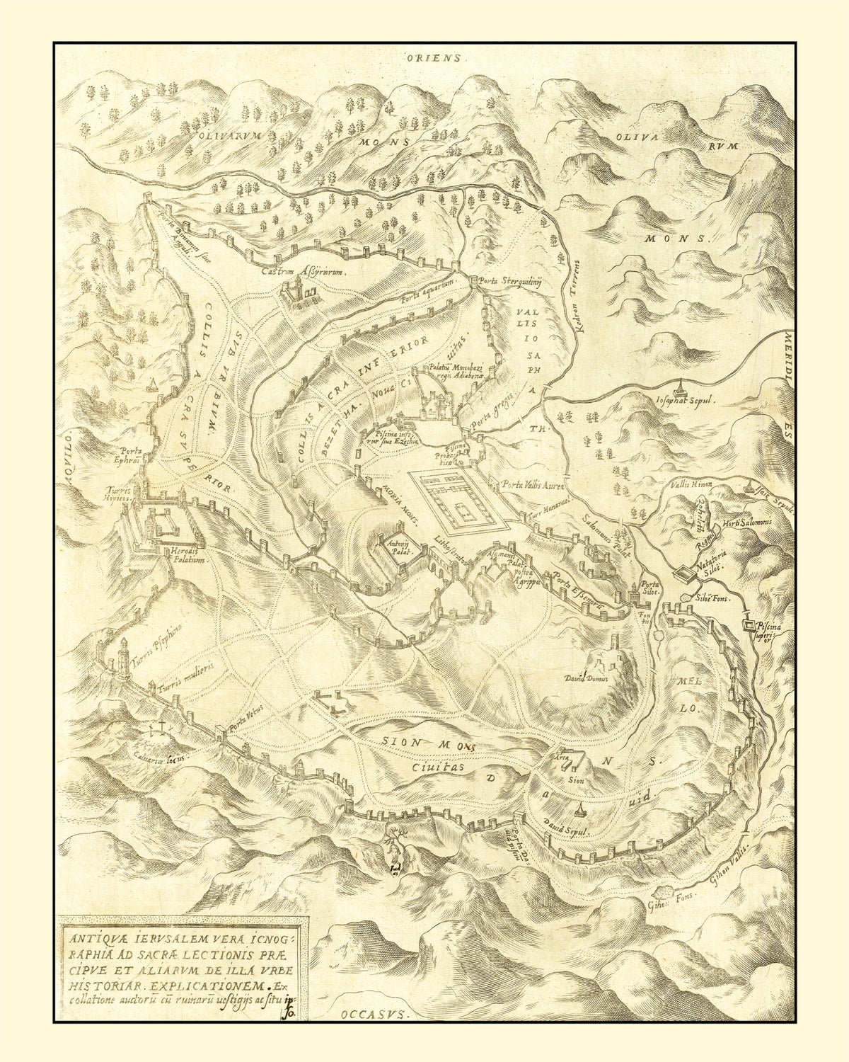 Preview of Vintage Map of Jerusalem, Israel 1572