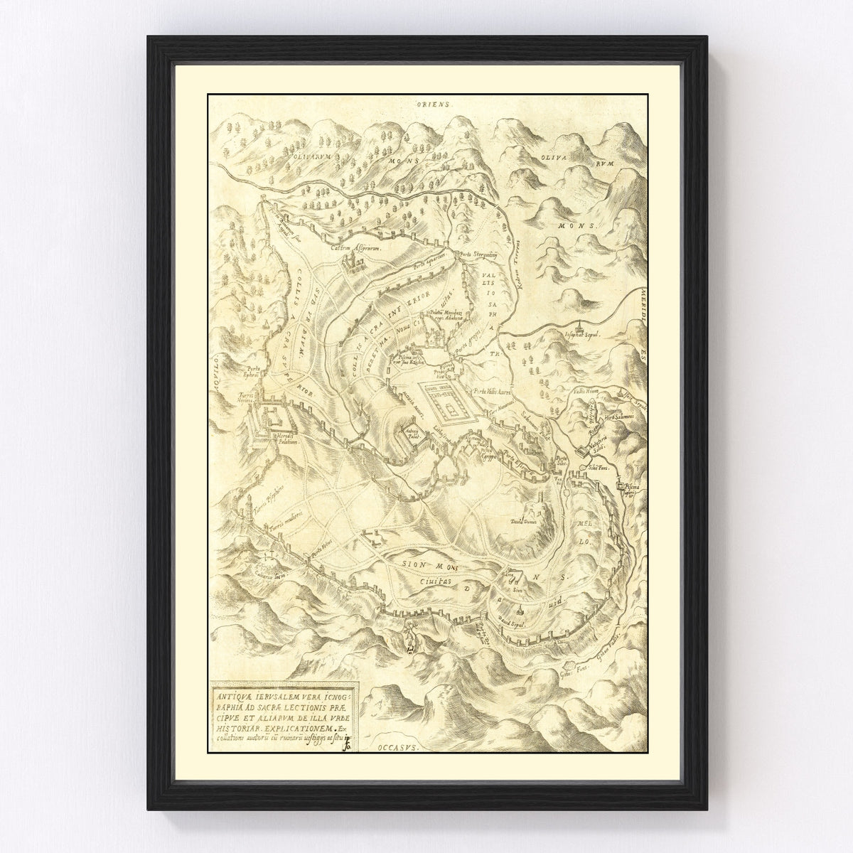 Jerusalem Vintage Map 1572