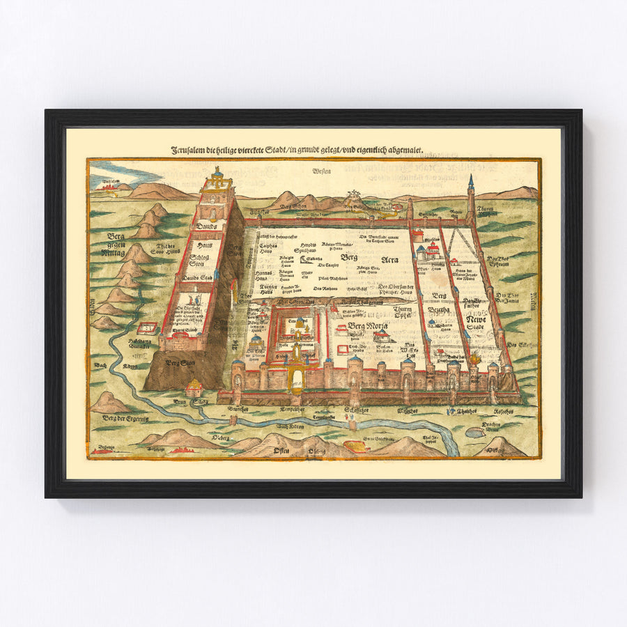 Jerusalem Vintage Map 1581