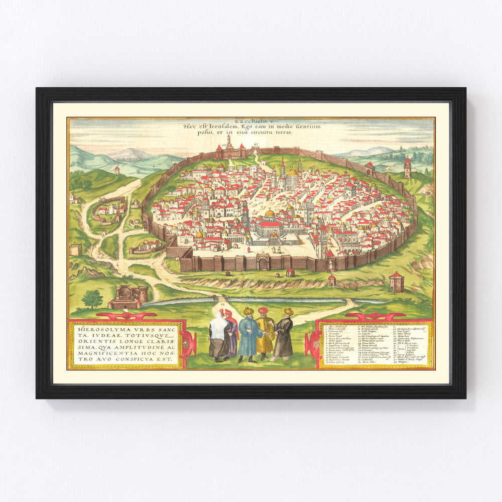 Jerusalem Vintage Map 1582