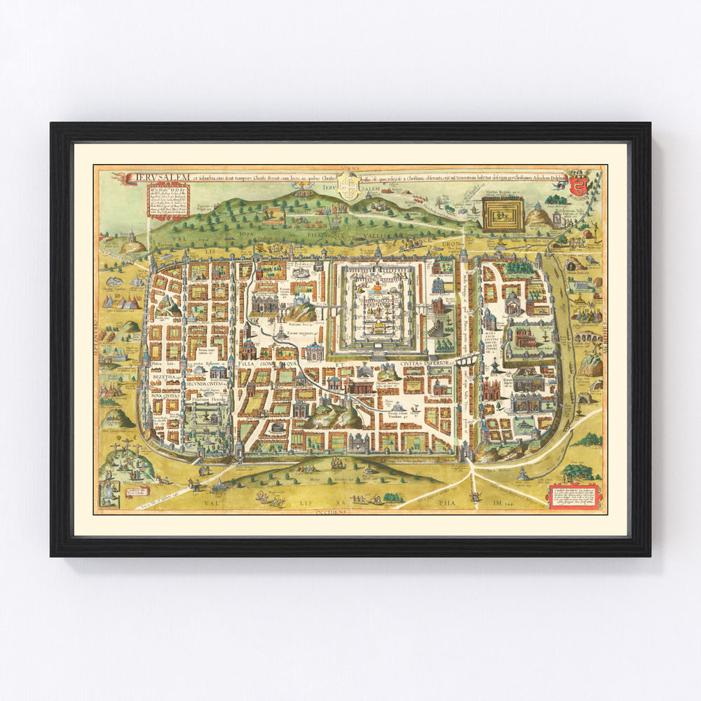 Jerusalem Vintage Map 1584