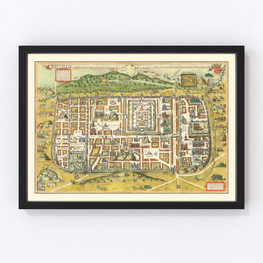 Jerusalem Vintage Map 1584