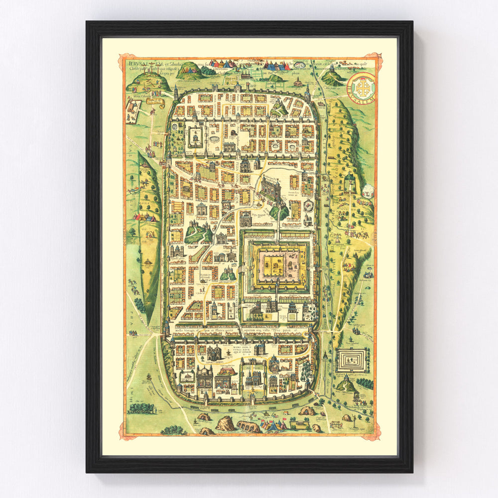 Jerusalem Vintage Map 1588