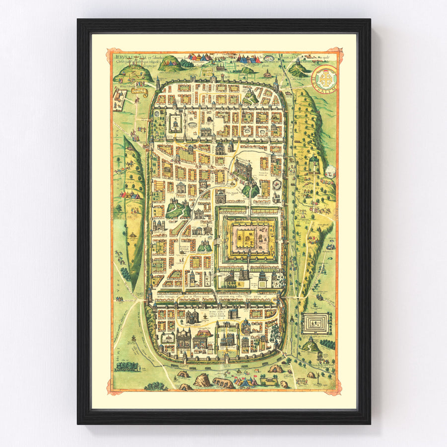 Jerusalem Vintage Map 1588