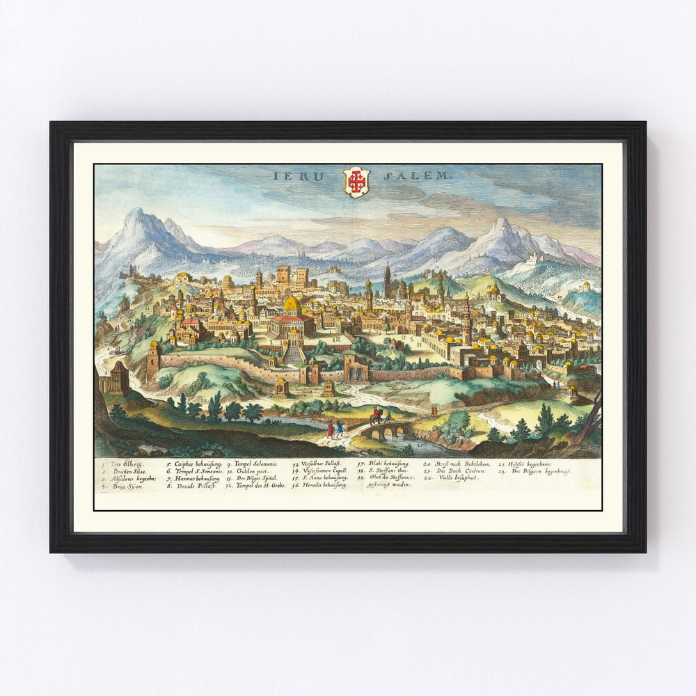 Jerusalem Vintage Map 1640