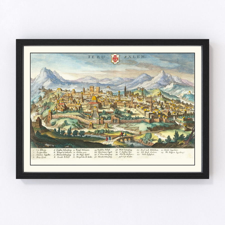 Jerusalem Vintage Map 1640