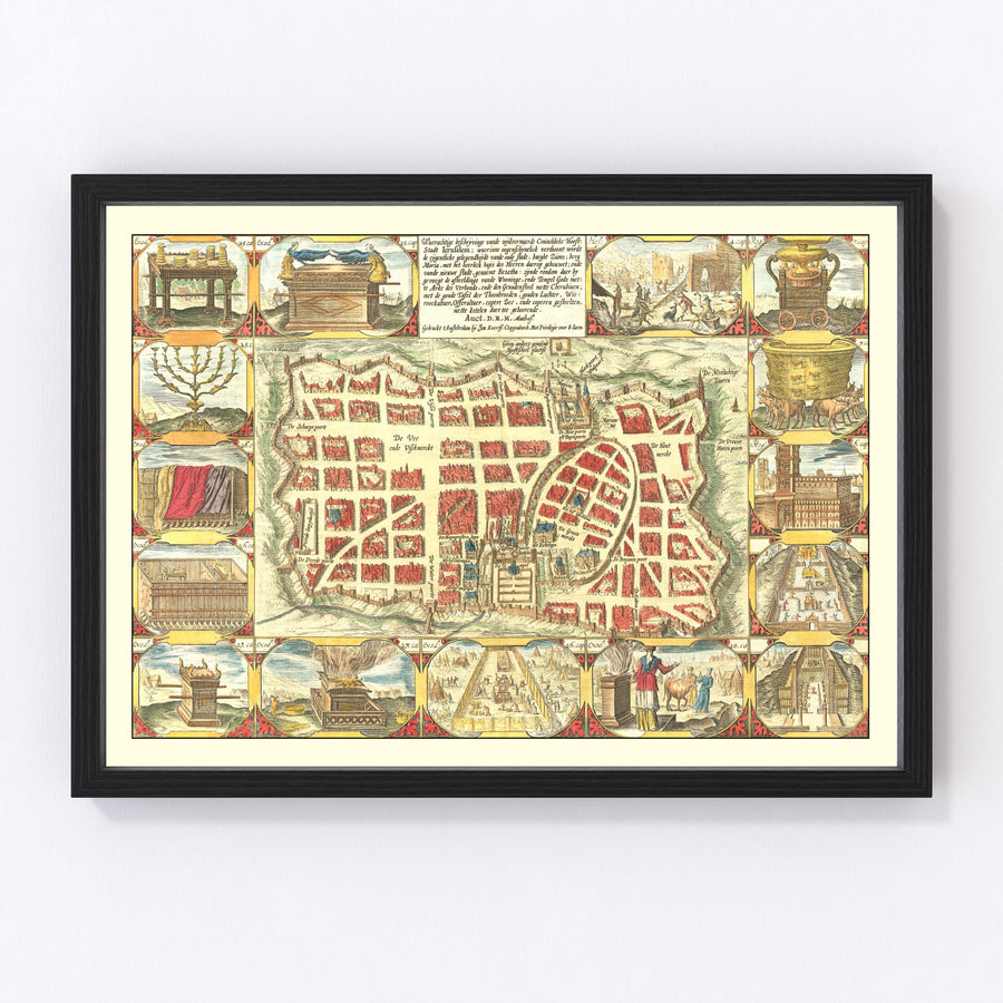 Jerusalem Vintage Map 1643