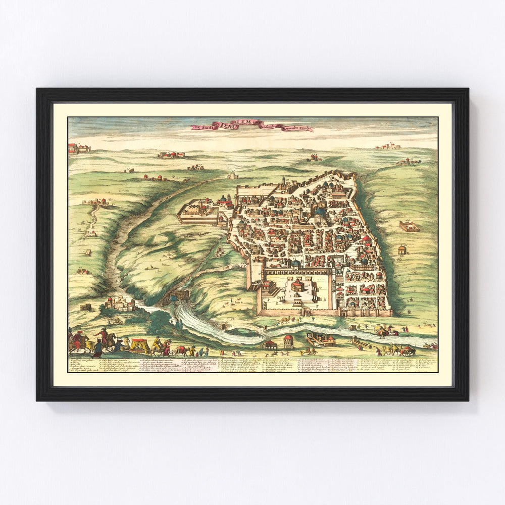 Jerusalem Vintage Map 1677