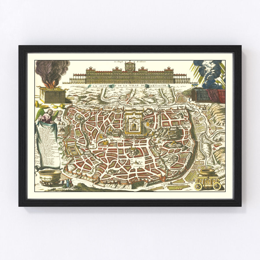 Jerusalem Vintage Map 1700