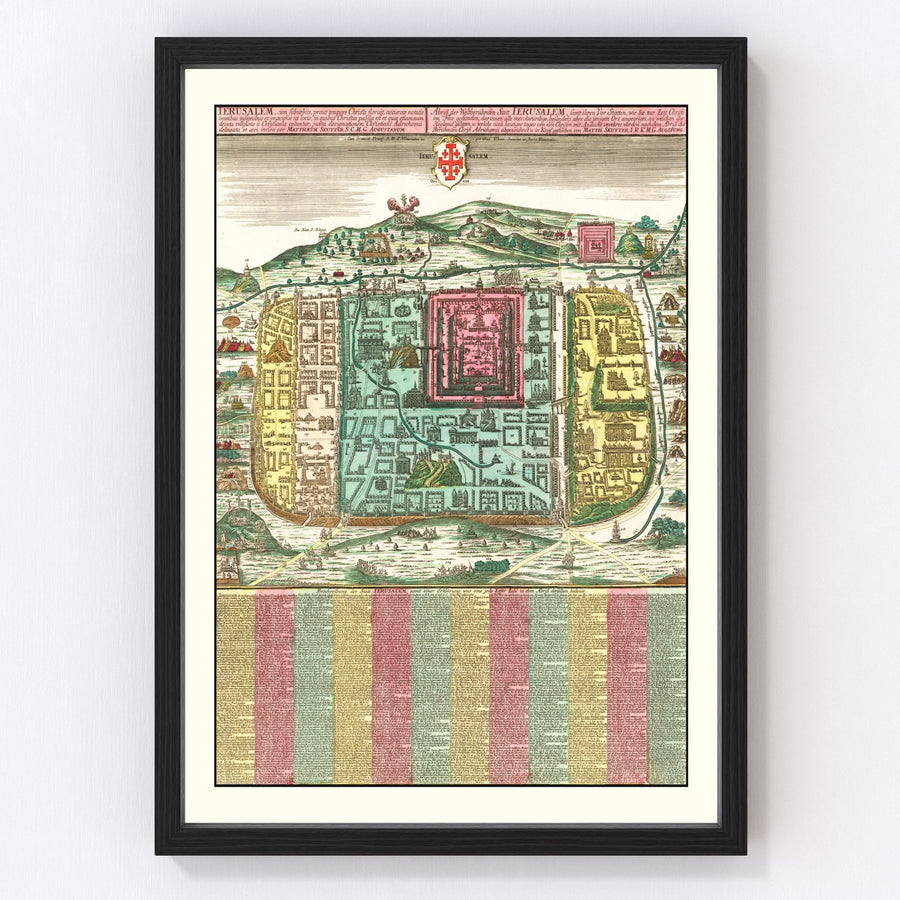 Jerusalem Vintage Map 1730