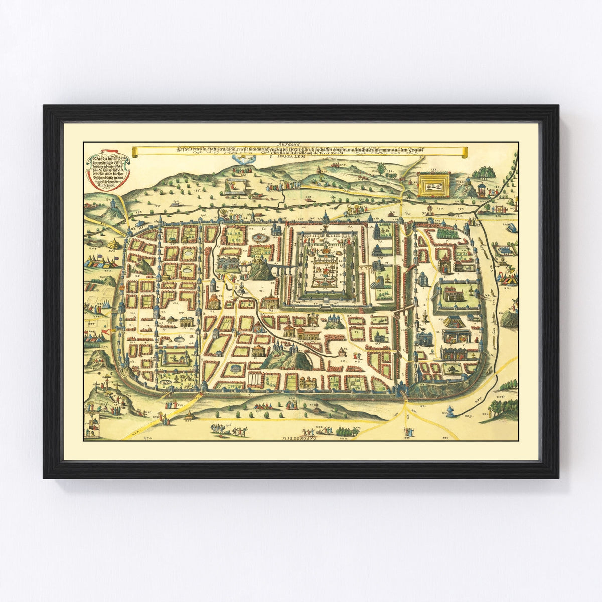 Jerusalem Vintage Map 1736
