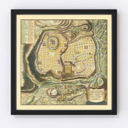 Jerusalem Vintage Map 1736