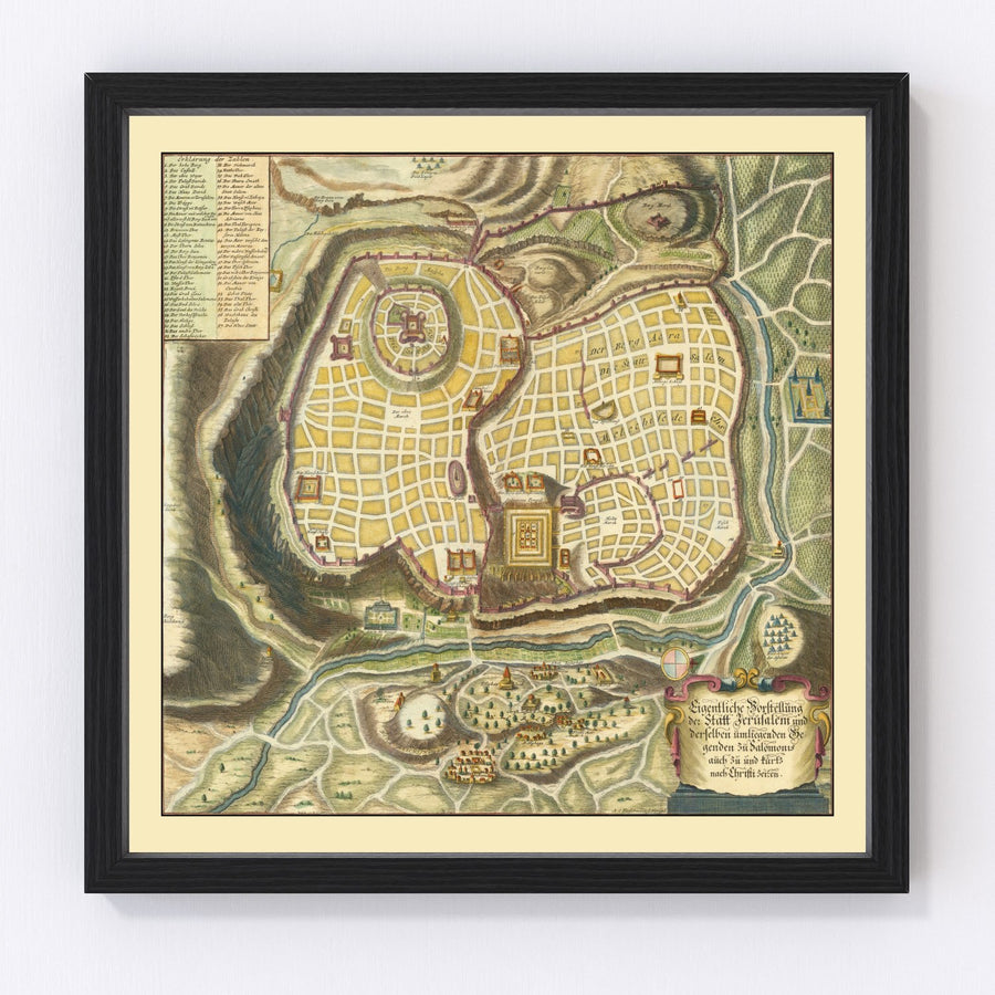 Jerusalem Vintage Map 1736