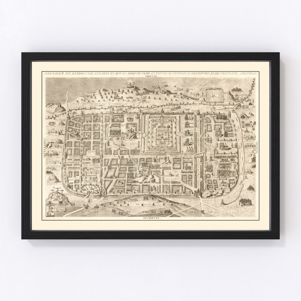Jerusalem Vintage Map 1800