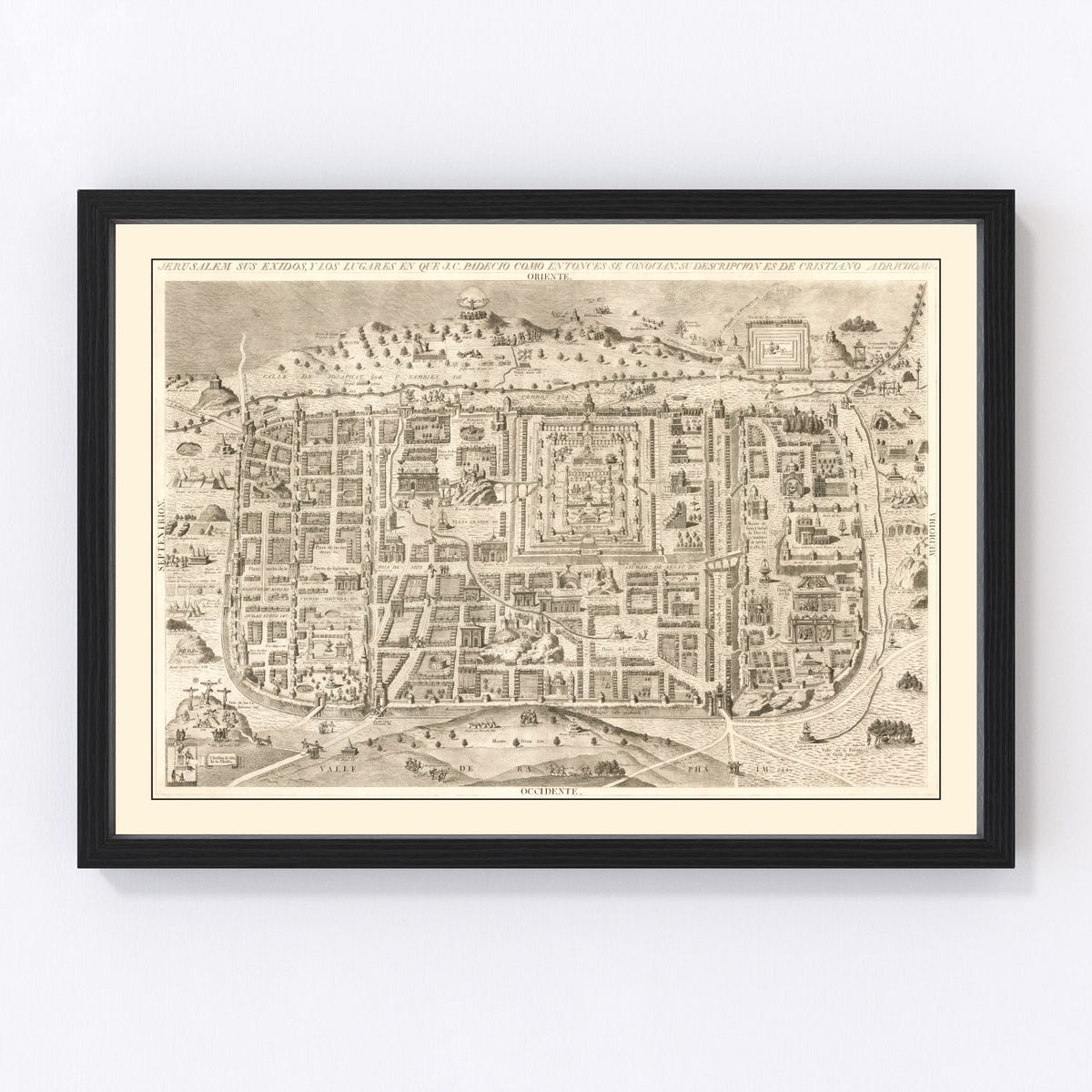 Jerusalem Vintage Map 1800