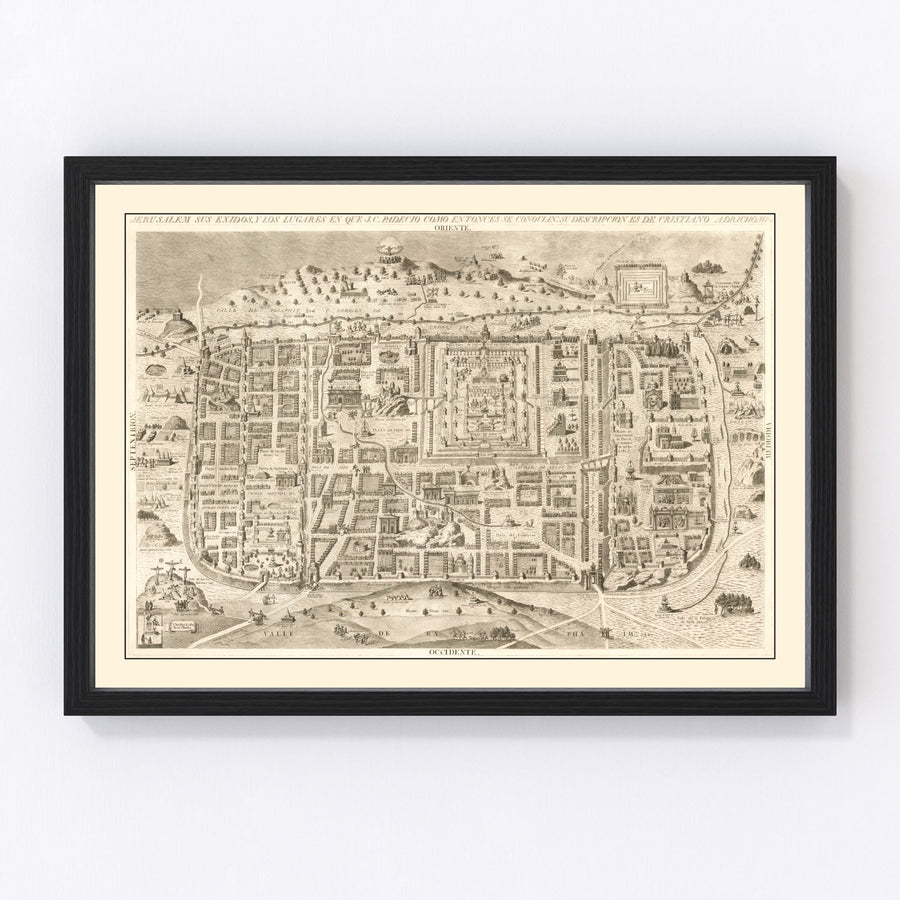 Jerusalem Vintage Map 1800