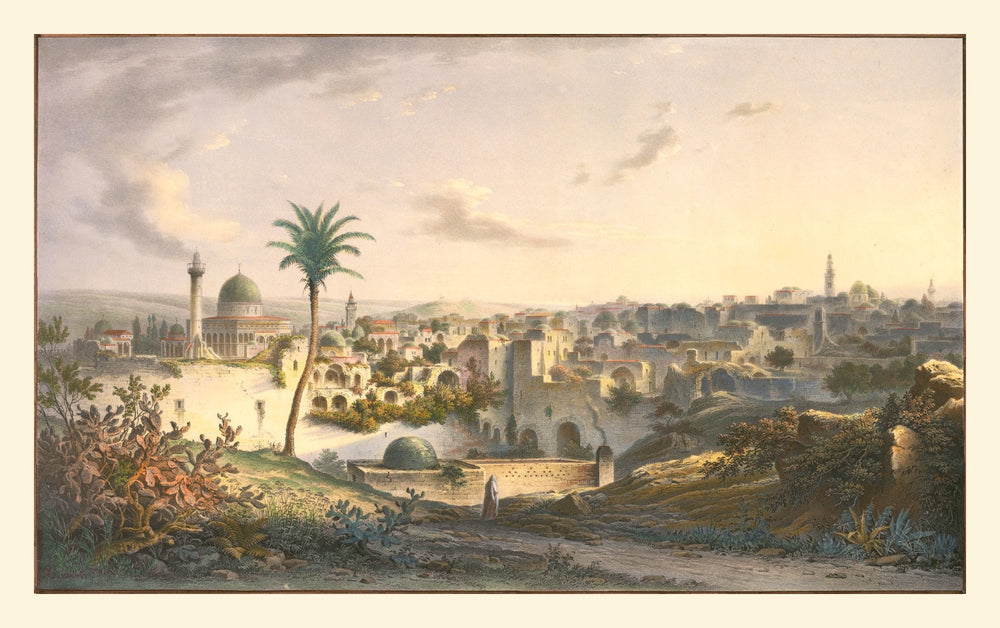 Vintage Map of Jerusalem, Israel 1838 print style example