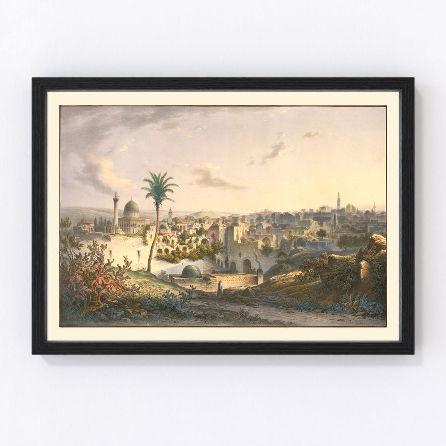 Jerusalem Vintage Map 1838