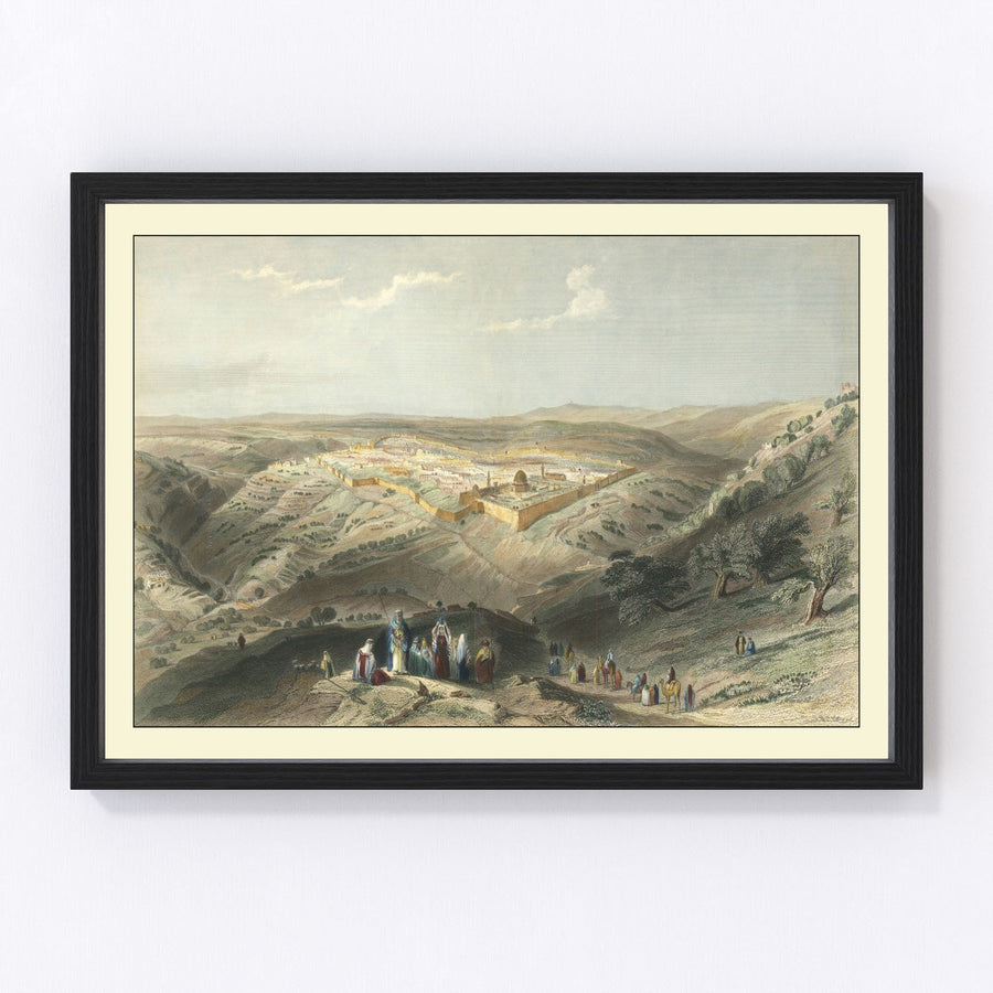 Jerusalem Vintage Map 1847