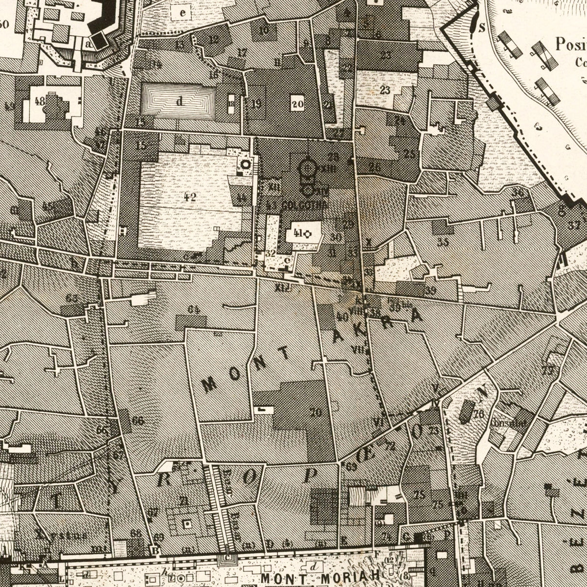 Restored historic details from the 1860 city map of Jerusalem