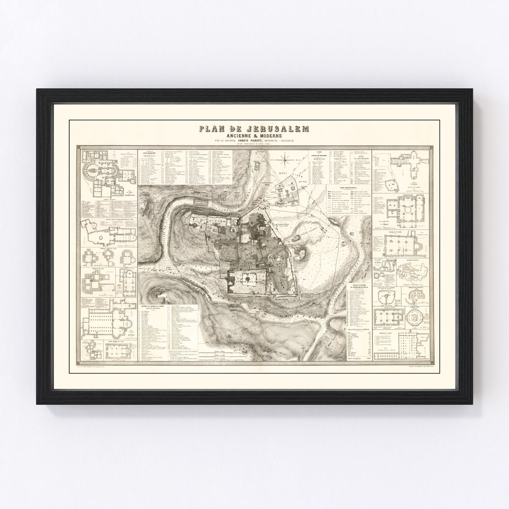 Jerusalem Vintage Map 1860