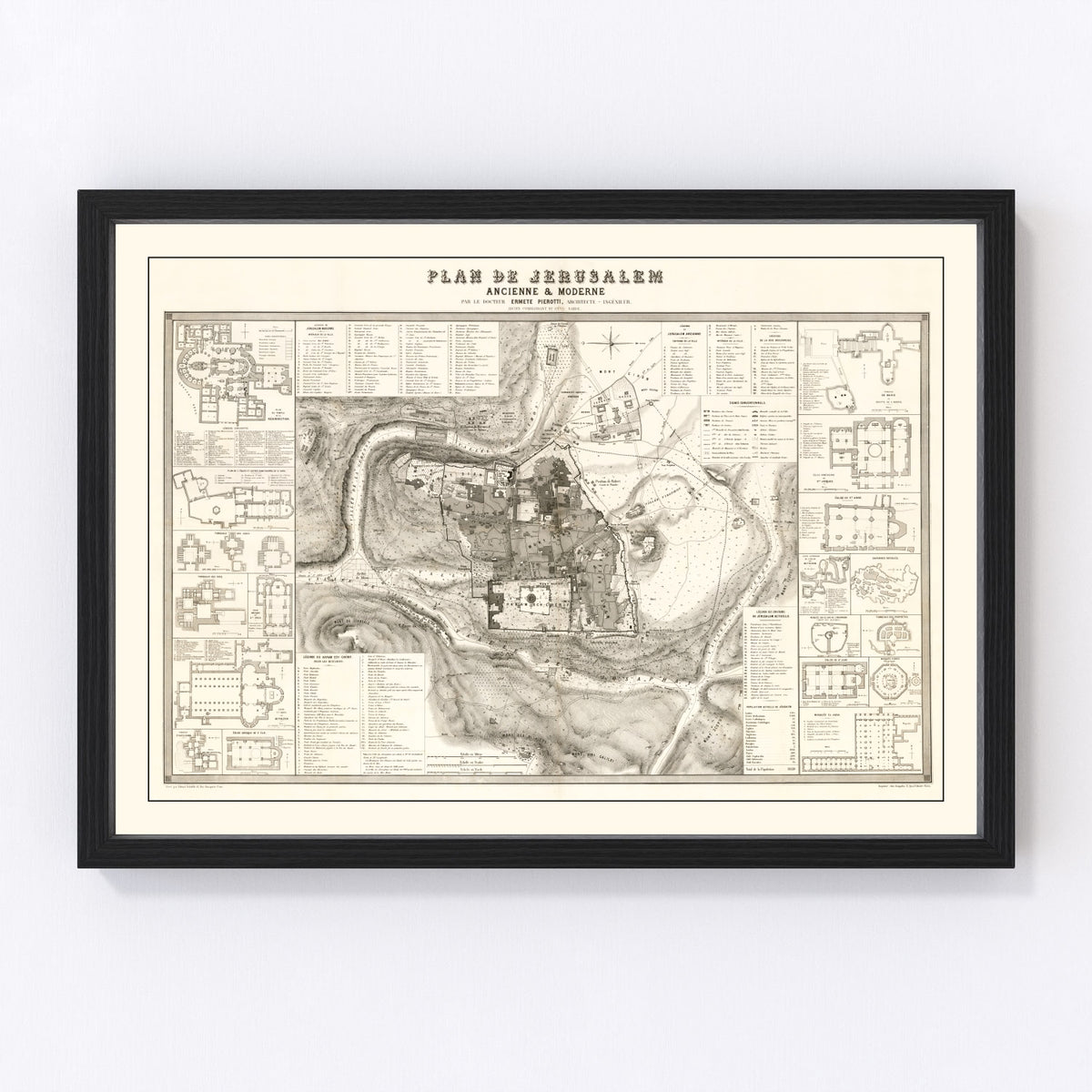 Jerusalem Vintage Map 1860