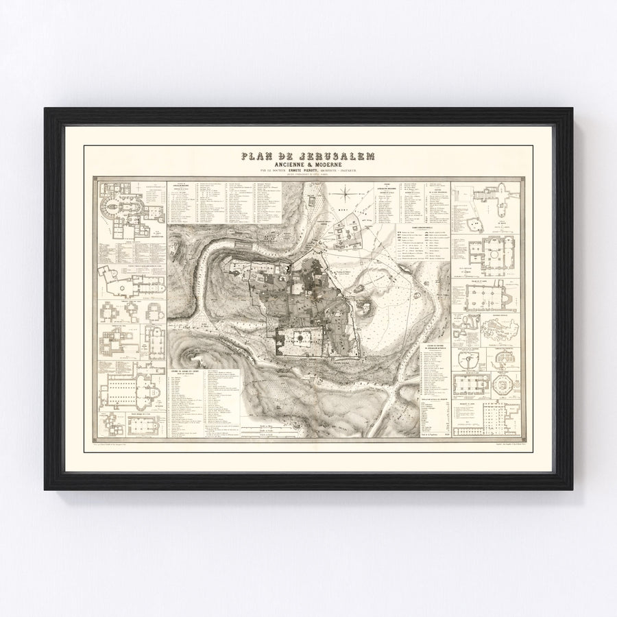 Jerusalem Vintage Map 1860