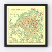 Jerusalem Vintage Map 1955