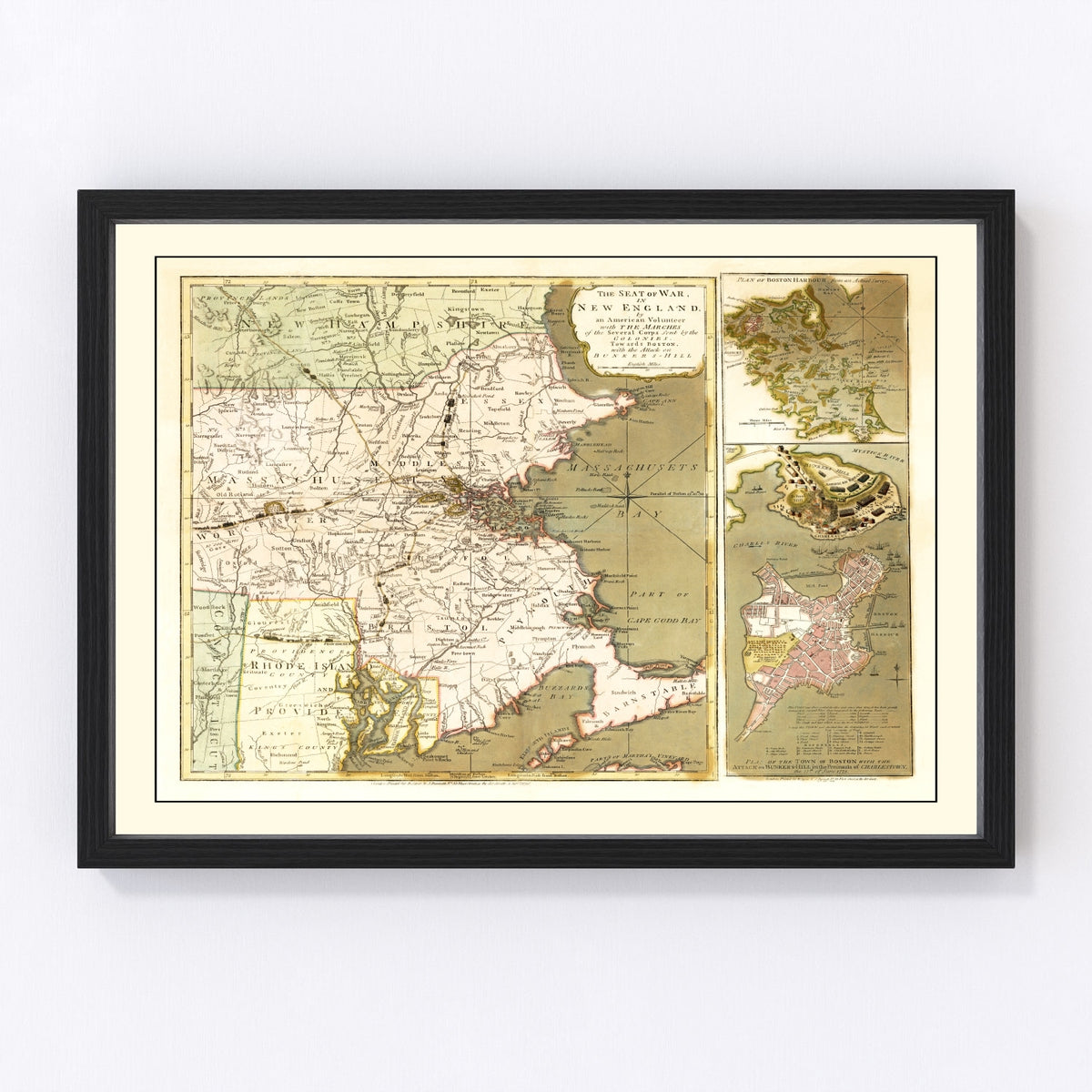 New England Vintage Map 1775