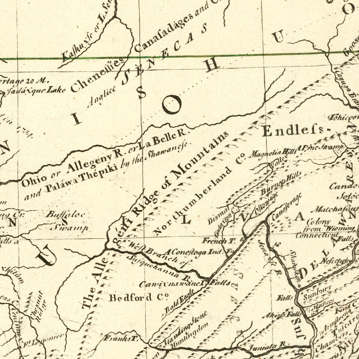 Restored historic details from the 1755 region map of County
