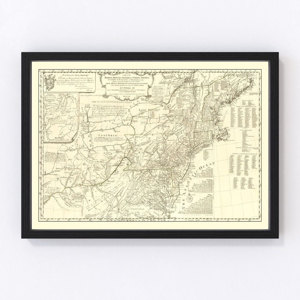 North America Vintage Map 1755