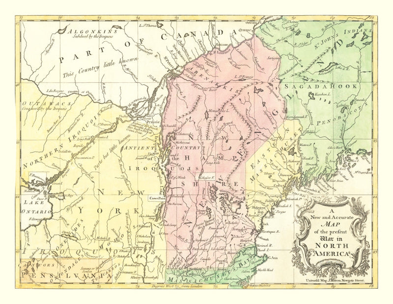 Size comparison using Vintage Map of French & Indian War 1757