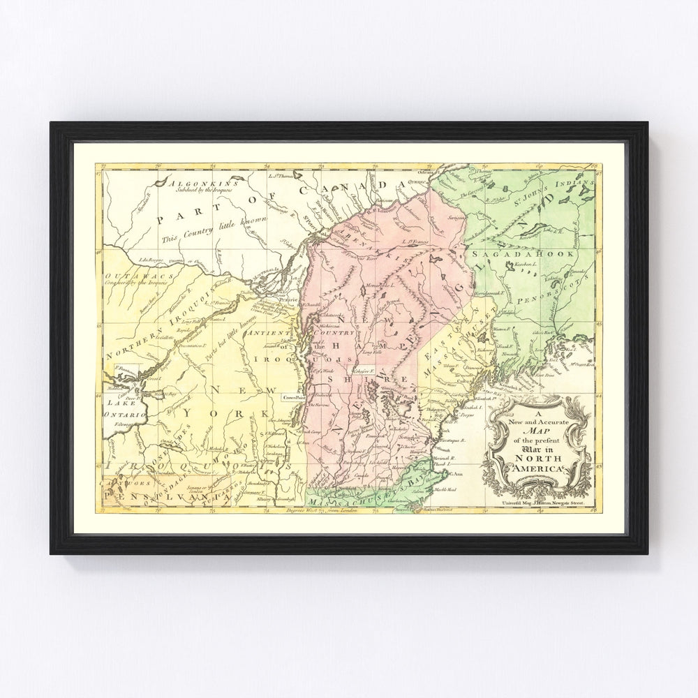 New England Vintage Map 1757
