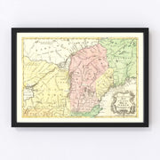 New England Vintage Map 1757