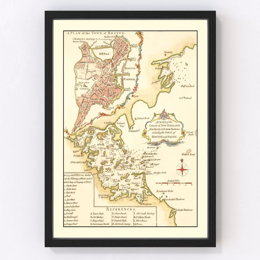 Boston Vintage Map 1774