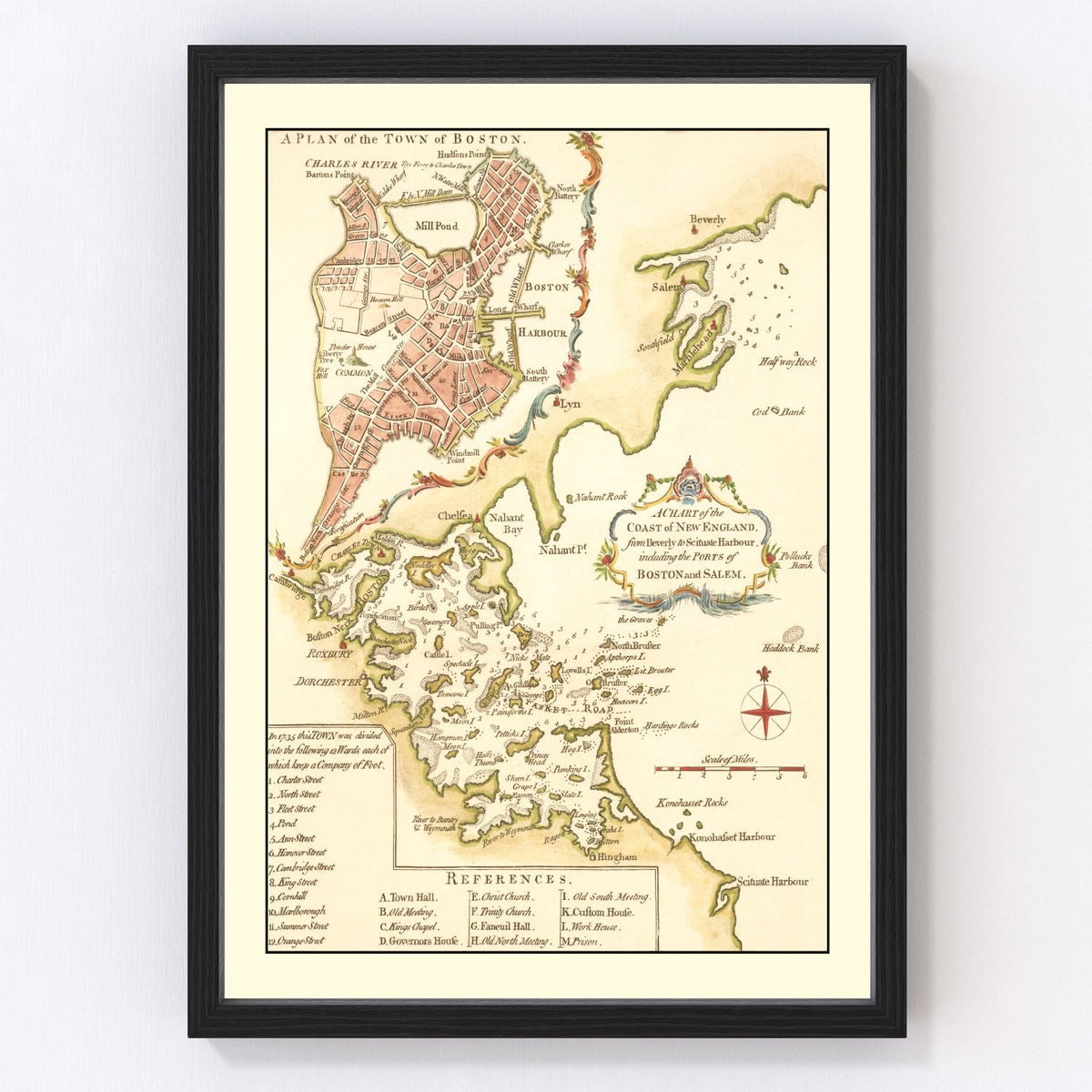 Boston Vintage Map 1774
