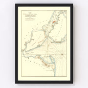 Hudson River Vintage Map 1776