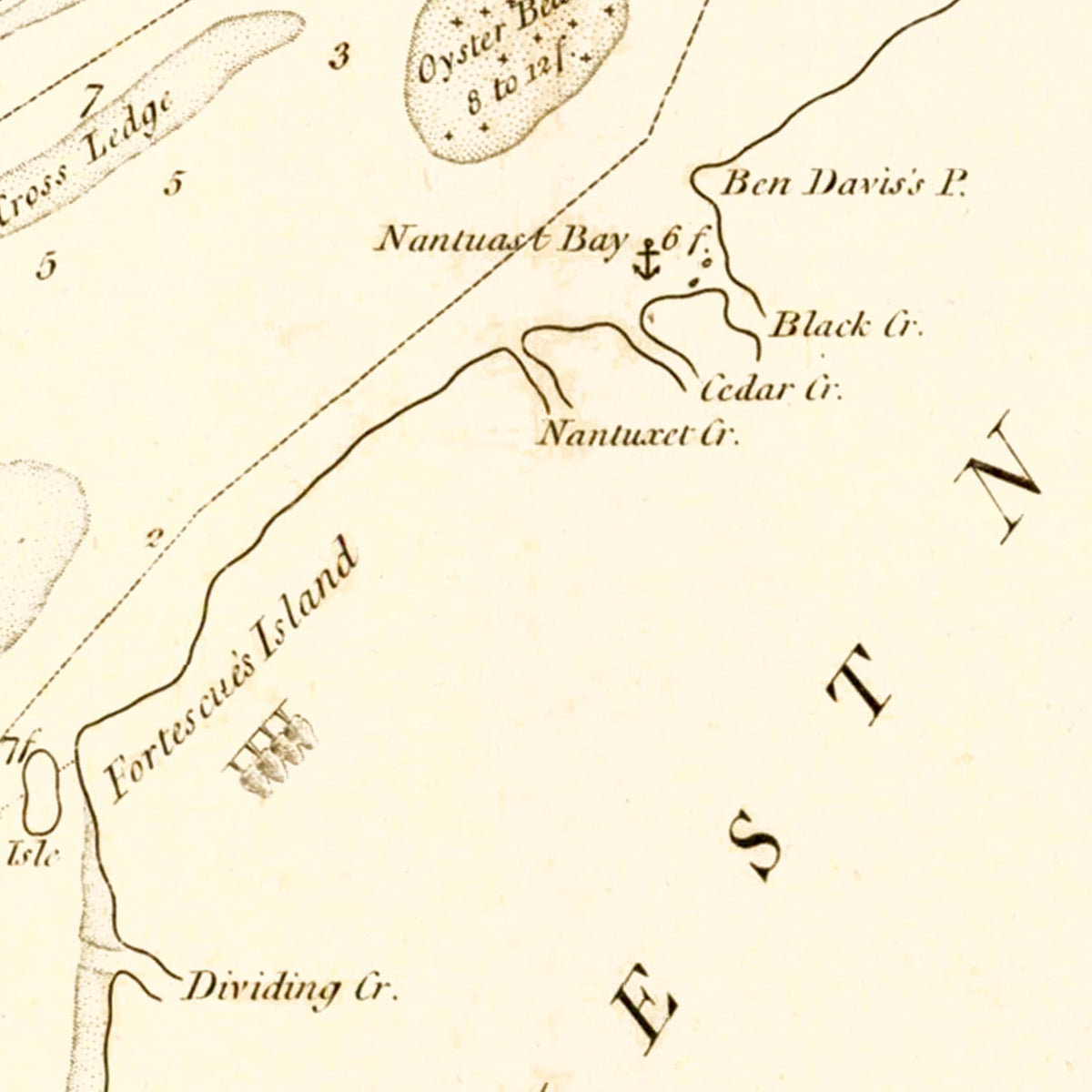 Restored historic details from the 1776 body of water map of County